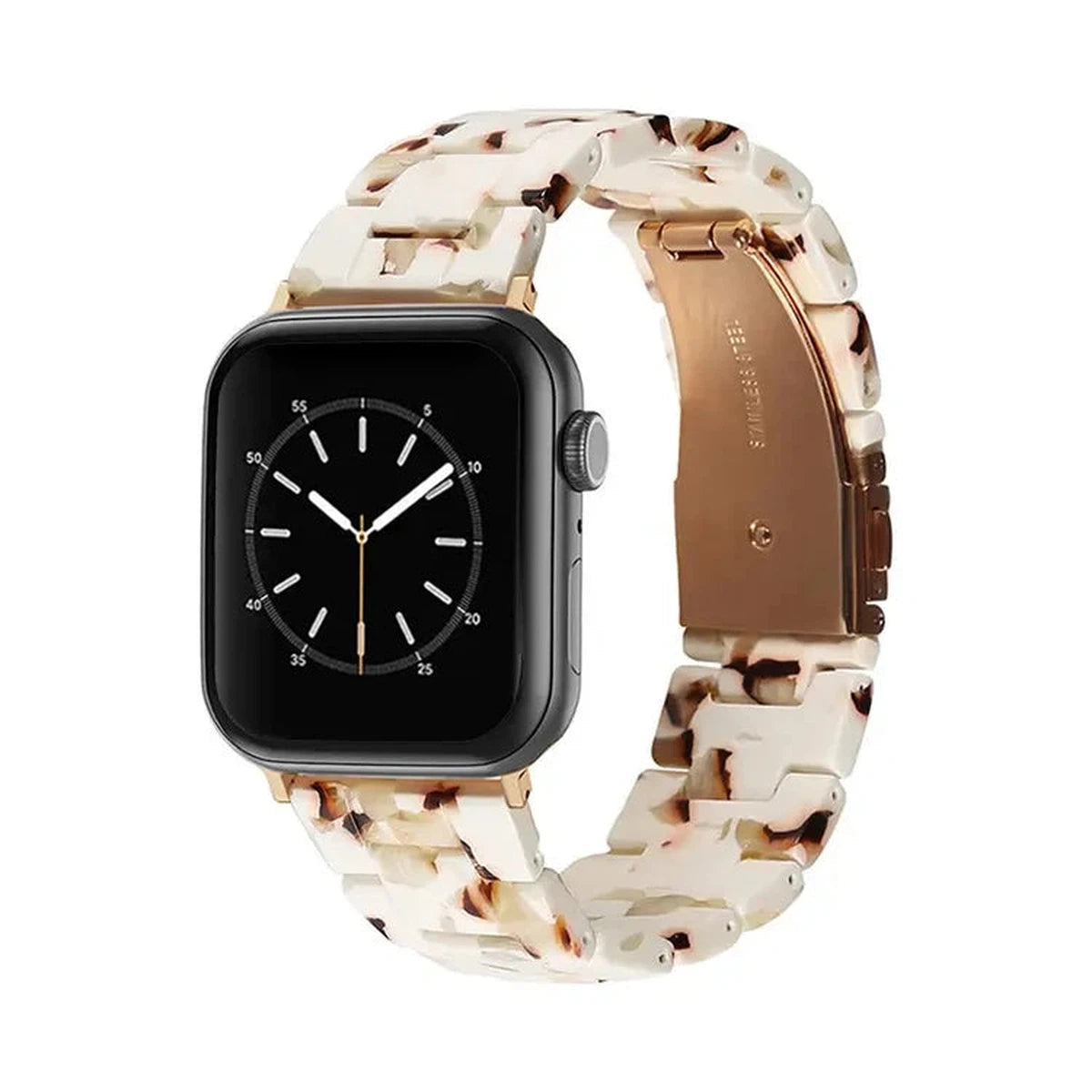 Buy Fashion Resin Strap For Apple Watch, Compatible with iWatch SE/SE2, Series 9/8/7/6/5/4/3/2/1, Ultra/Ultra2/Sport Edition, Men and Women - RESIN BAND at Caseles-38mm/40mm/41mm, Nougat