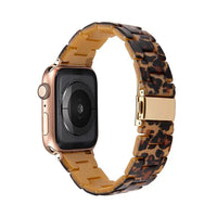 Buy Fashion Resin Strap For Apple Watch, Compatible with iWatch SE/SE2, Series 9/8/7/6/5/4/3/2/1, Ultra/Ultra2/Sport Edition, Men and Women - RESIN BAND at Caseles-38mm/40mm/41mm, Tortoiseshell