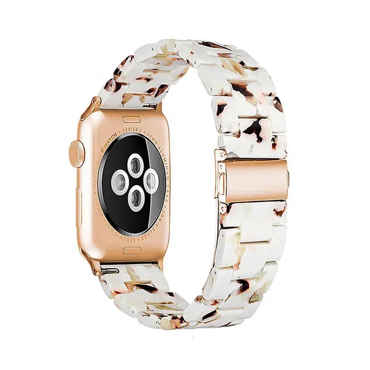 Buy Fashion Resin Strap For Apple Watch, Compatible with iWatch SE/SE2, Series 9/8/7/6/5/4/3/2/1, Ultra/Ultra2/Sport Edition, Men and Women - RESIN BAND at Caseles-38mm/40mm/41mm, Tortoiseshell