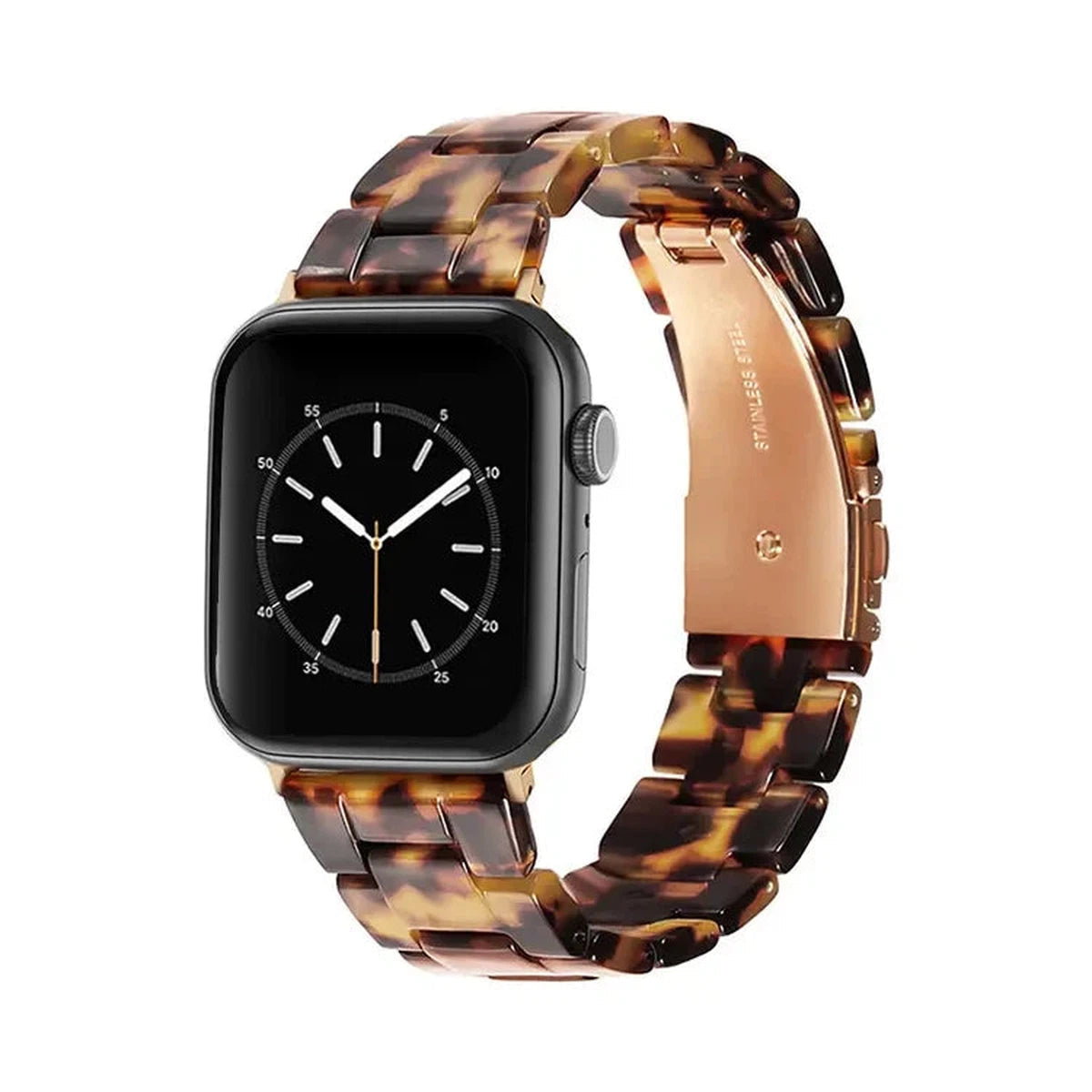 Buy Fashion Resin Strap For Apple Watch, Compatible with iWatch SE/SE2, Series 9/8/7/6/5/4/3/2/1, Ultra/Ultra2/Sport Edition, Men and Women - RESIN BAND at Caseles-38mm/40mm/41mm, Tortoiseshell