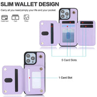 Buy Wallet Crossbody Case for iPhone with RFID Blocking Card Holders Zipper Purse Storage Kickstand Function Detachable Wrist Lanyard Shoulder Strap Shockproof Wallet Case - SCARLETT at Caseles-iPhone 16 Pro Max, Scarlett-LightPurple