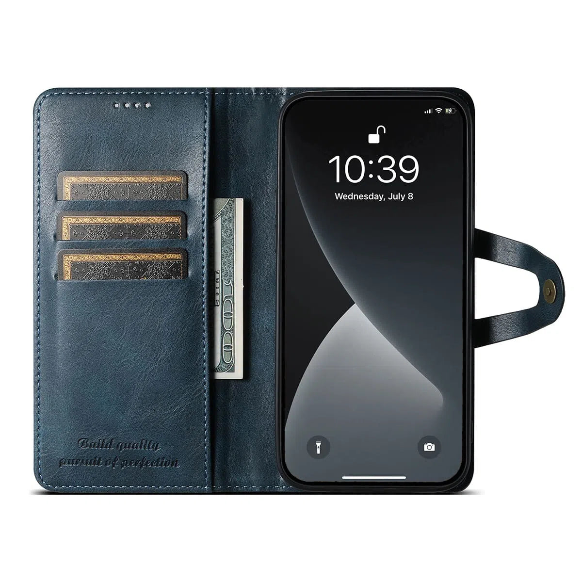 Buy Classic Book Flip Folio Wallet Phone Case, Magnetic Closure, Flip Folio, Card Holder, Kickstand - SUTENI at Caseles-iPhone 16 Pro Max, Suteni-Brown