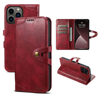 Buy Classic Book Flip Folio Wallet Phone Case, Magnetic Closure, Flip Folio, Card Holder, Kickstand - SUTENI at Caseles-iPhone 16 Pro Max, Suteni-Red