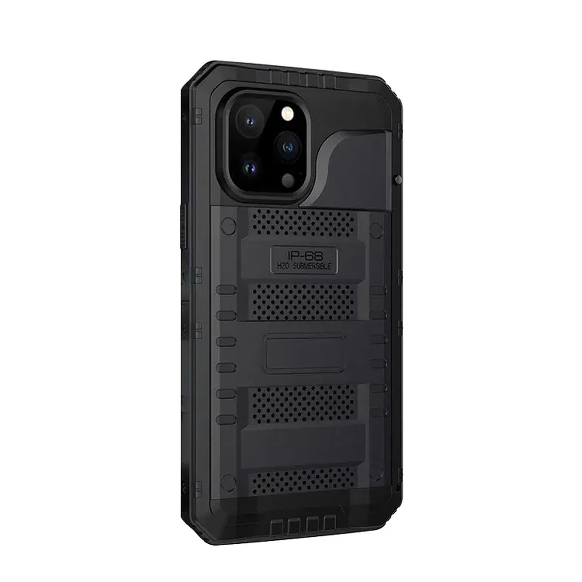 Buy Metal Waterproof Phone Case, with Built in Screen Protector, FullBody Protective Shockproof Heavy Duty Rugged Defender Cover - TIVON at Caseles-iPhone 16 Pro Max, Tivon-Black