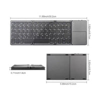 Buy Portable Foldable Bluetooth Keyboard with Touchpad, Multi-System Wireless Keyboard for PC & Laptop - Ultra-thin Mini Wireless Gaming keyboardard at Caseles-Silver, 