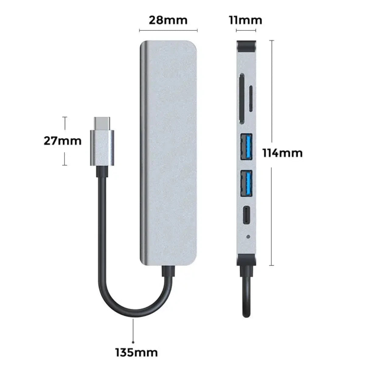 Buy Caseles Classic USB 3.0 *1 & USB 2.0 *1 & SD *1 & TF *1 & USB-C *1 & 4K@30Hz HDMI *1 - USB C HUB 6 in 1 at Caseles-1 PC, 