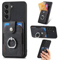 Buy Samsung Galaxy S Series Case, Slim Wallet Cover with Kickstand & Card Holder - WESLEY at Caseles-Samsung Galaxy S25 Ultra, Black