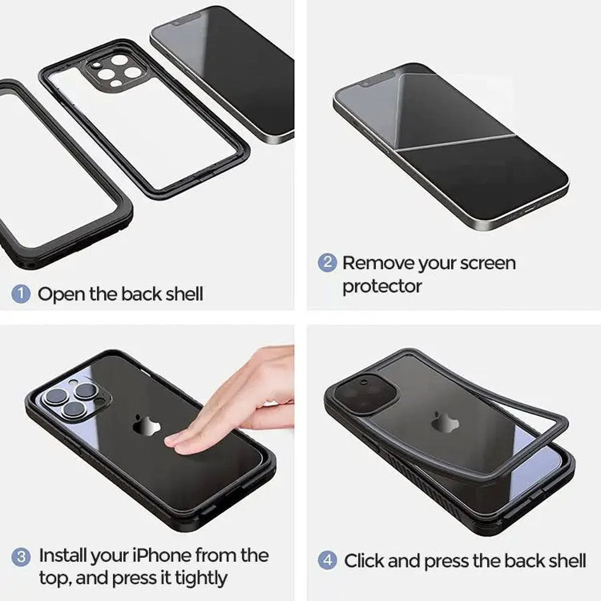 Buy Anti-peeping IP68 waterproof mobile phone case - ZINA at Caseles-iPhone 16 Pro Max, 